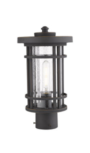 Jordan 1 Light 8" Outdoor Post Mount Fixture in Oil Rubbed Bronze, Post Top Only