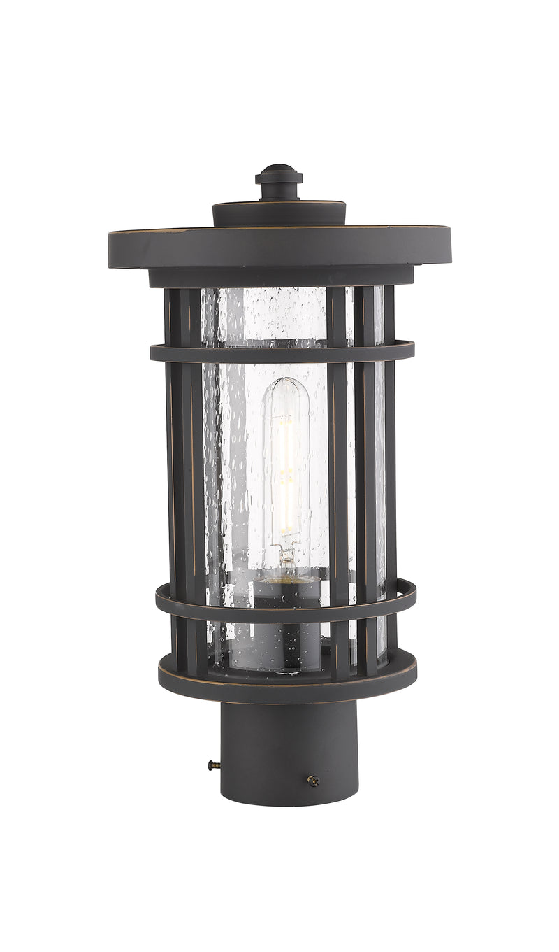 Jordan 1 Light 8" Outdoor Post Mount Fixture in Oil Rubbed Bronze, Post Top Only