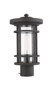 Jordan 1 Light 8" Outdoor Post Mount Fixture in Oil Rubbed Bronze, Post Top Only