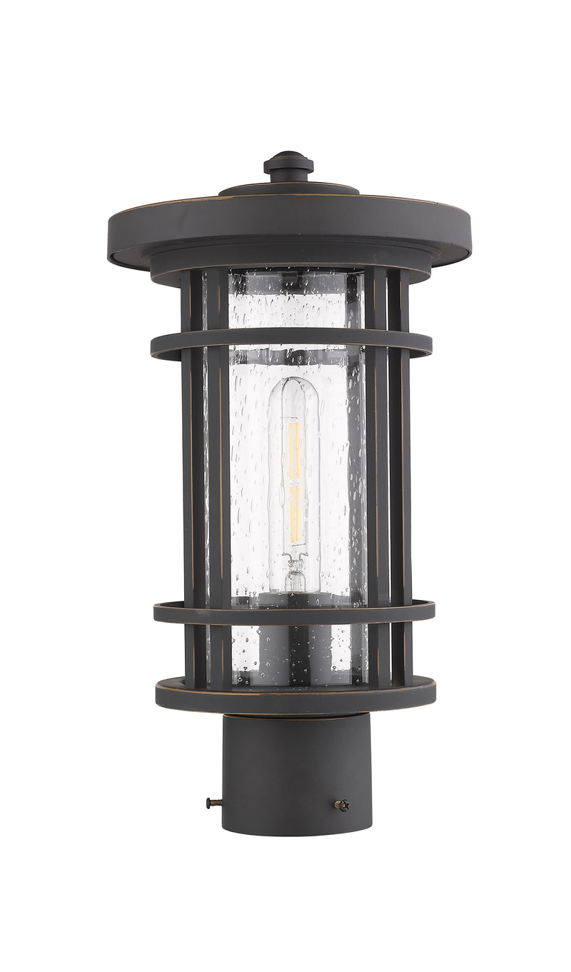 Jordan 1 Light 8" Outdoor Post Mount Fixture in Oil Rubbed Bronze, Post Top Only