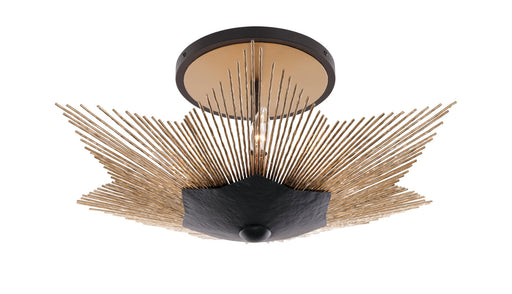Aristocrat 3-Light 20" Semi-Flush Mount in Dark Bronze / French Gold