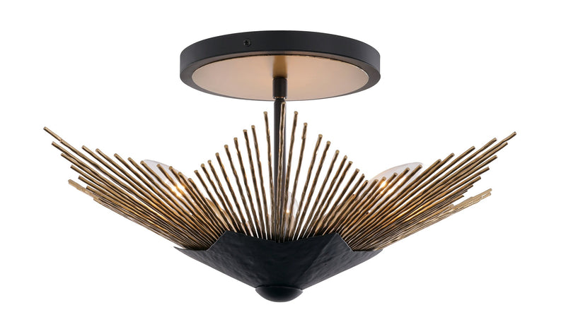 Aristocrat 4-Light 26" Semi-Flush Mount in Dark Bronze / French Gold