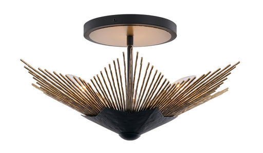 Aristocrat 4-Light 26" Semi-Flush Mount in Dark Bronze / French Gold