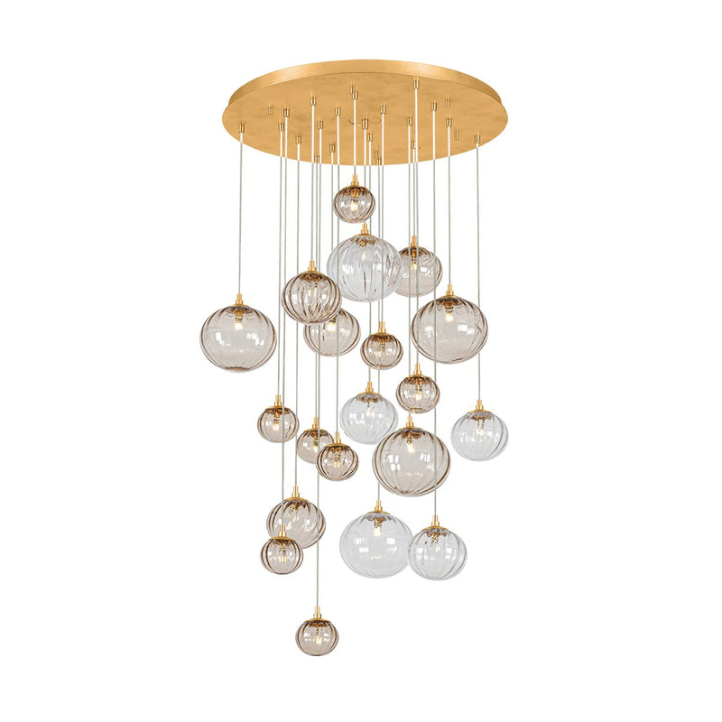 Istanbul 20-Light Pendant in Vintage Gold Leaf