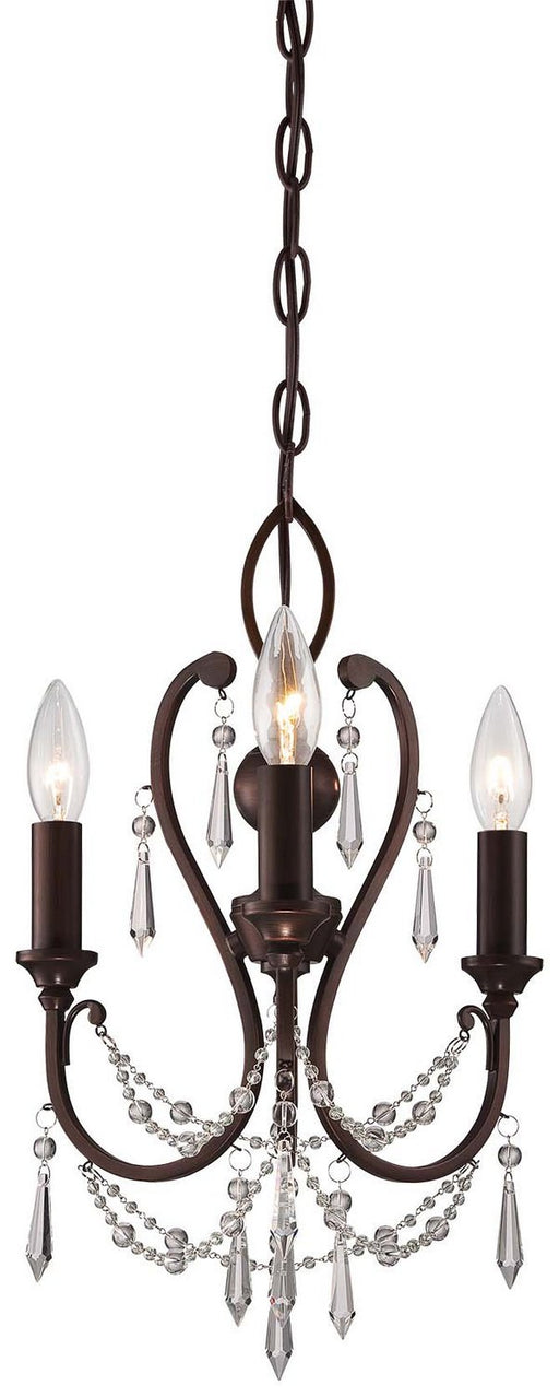 3-Light Mini Chandelier 11.5" in Vintage Bronze