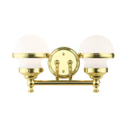 Oldwick 2-Light Bath Vanity Light in Polished Brass