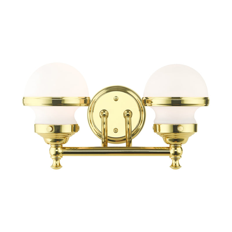 Oldwick 2-Light Bath Vanity Light in Polished Brass