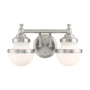 Oldwick 2-Light Bath Vanity Light in Brushed Nickel