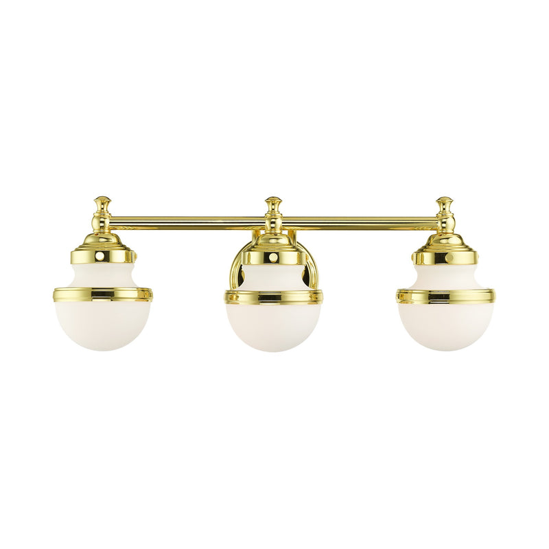 Oldwick 3-Light Bath Vanity Light in Polished Brass