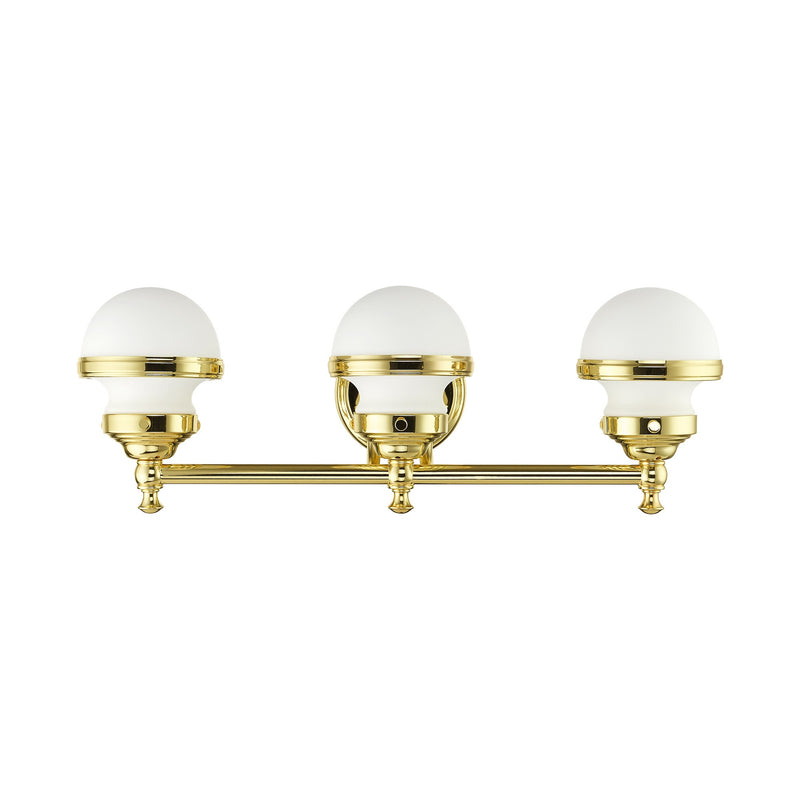 Oldwick 3-Light Bath Vanity Light in Polished Brass