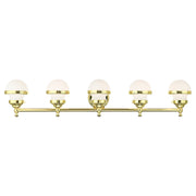 Oldwick 5-Light Large Bath Vanity Light in Polished Brass