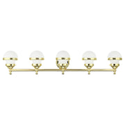 Oldwick 5-Light Large Bath Vanity Light in Polished Brass
