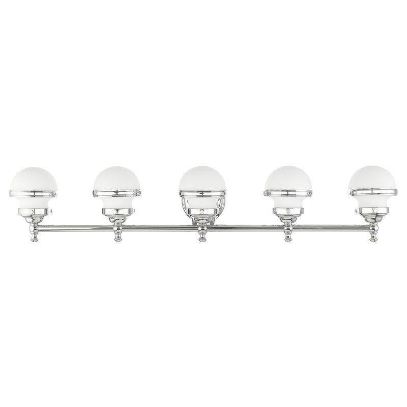 Oldwick 5-Light Large Bath Vanity Light in Polished Chrome