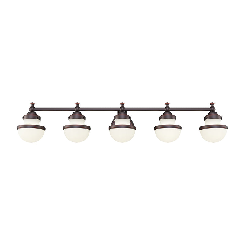 Oldwick 5-Light Large Bath Vanity Light in Hand Applied Olde Bronze