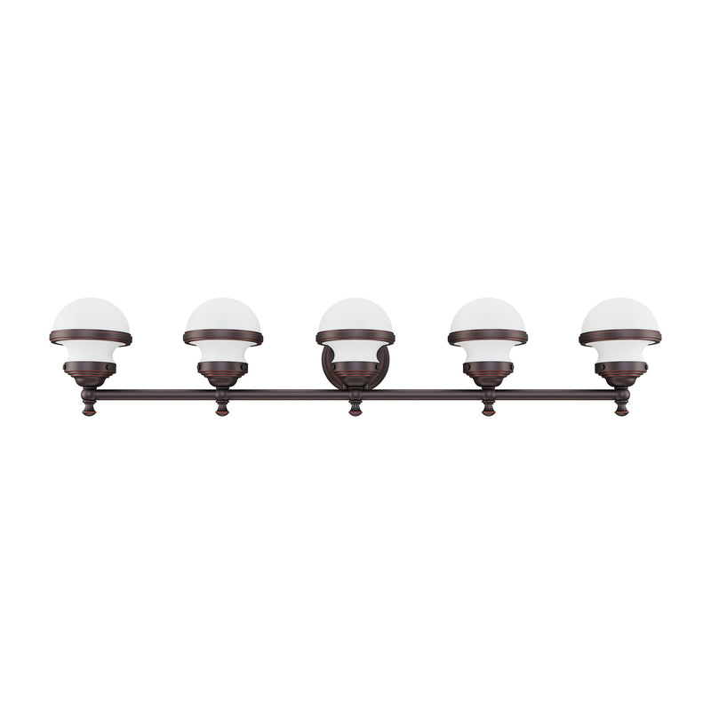 Oldwick 5-Light Large Bath Vanity Light in Hand Applied Olde Bronze