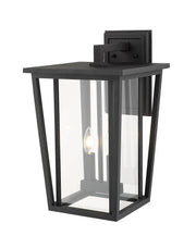 Seoul 2 Light 11.25" Outdoor Wall Light in Black
