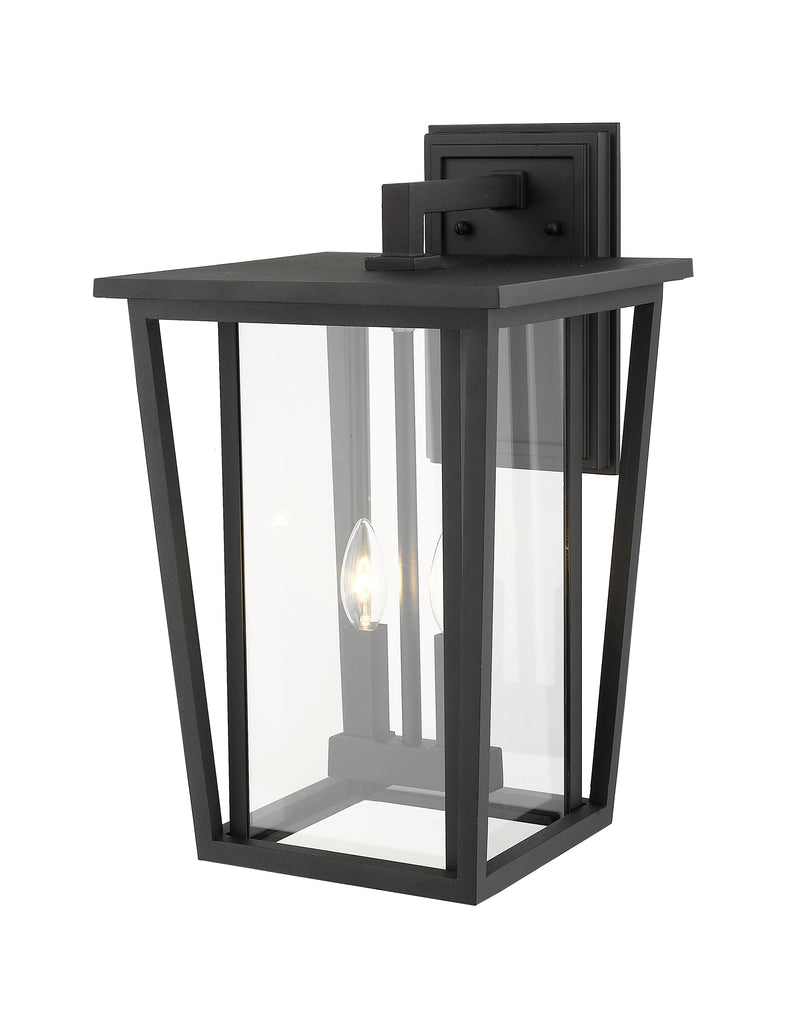 Seoul 2 Light 11.25" Outdoor Wall Light in Black