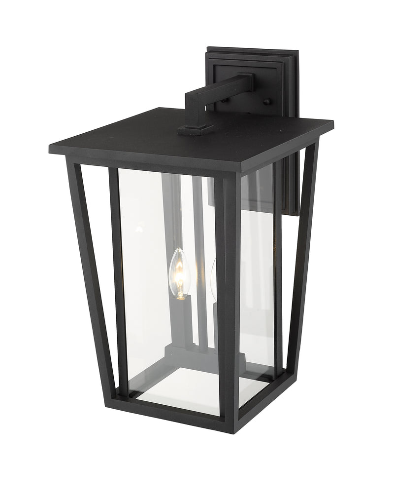 Seoul 2 Light 11.25" Outdoor Wall Light in Black