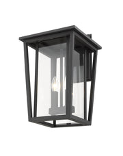 Seoul 2 Light 11.25" Outdoor Wall Light in Black