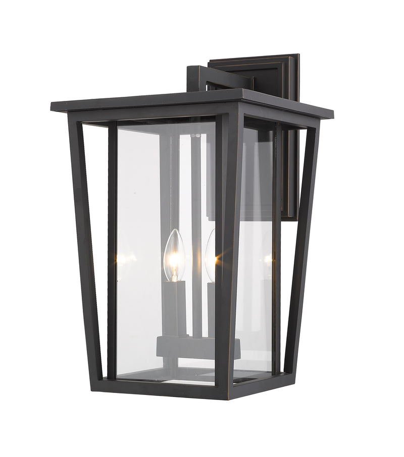 Seoul 2 Light 11.25" Outdoor Wall Light in Oil Rubbed Bronze