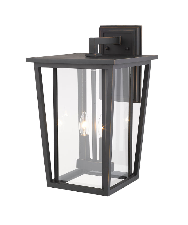 Seoul 2 Light 11.25" Outdoor Wall Light in Oil Rubbed Bronze