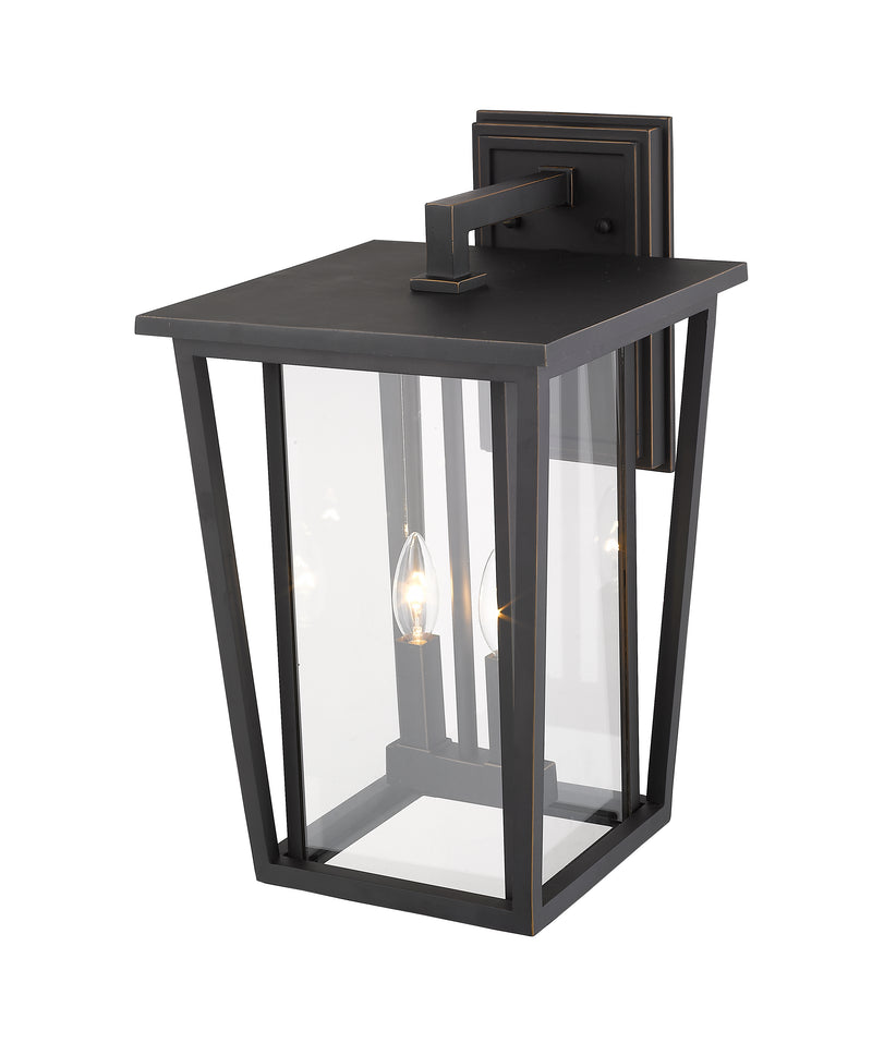 Seoul 2 Light 11.25" Outdoor Wall Light in Oil Rubbed Bronze