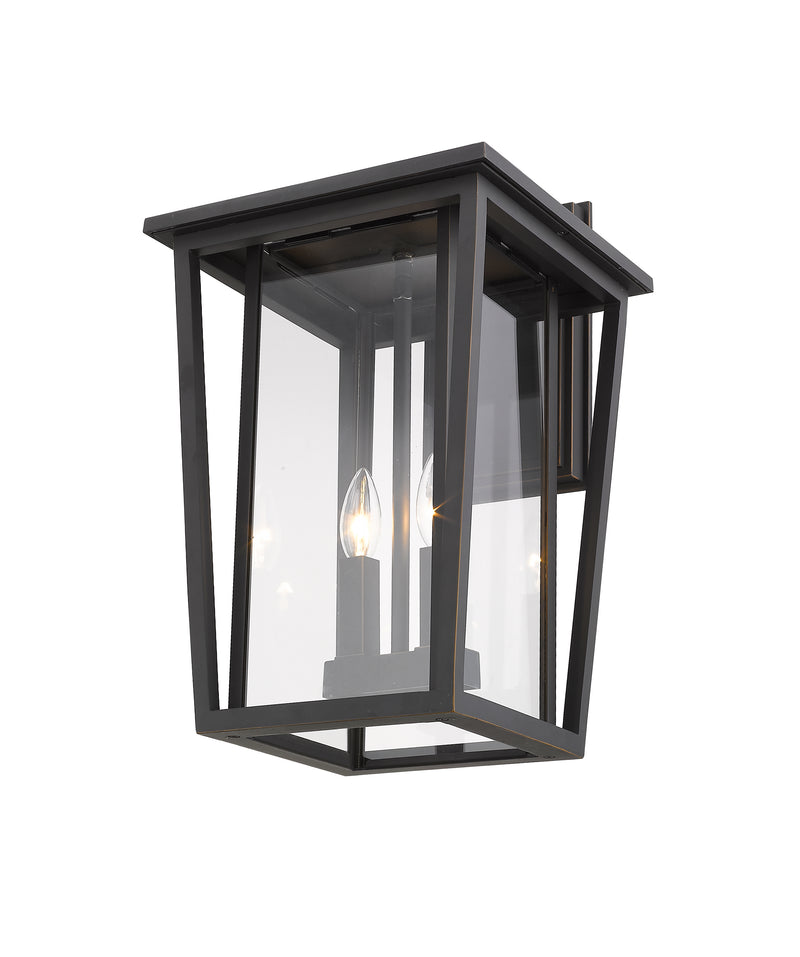Seoul 2 Light 11.25" Outdoor Wall Light in Oil Rubbed Bronze