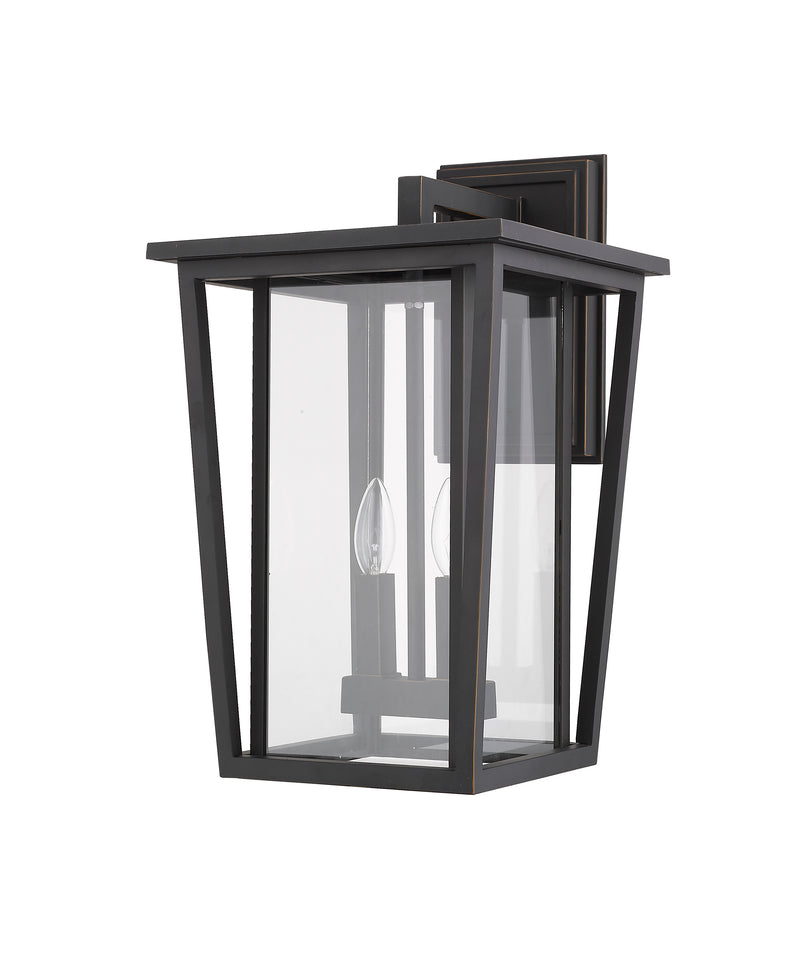 Seoul 2 Light 11.25" Outdoor Wall Light in Oil Rubbed Bronze