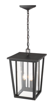 Seoul 2 Light 11.25" Outdoor Chain Mount Ceiling Fixture in Oil Rubbed Bronze