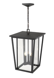 Seoul 3 Light 14" Outdoor Chain Mount Ceiling Fixture in Black