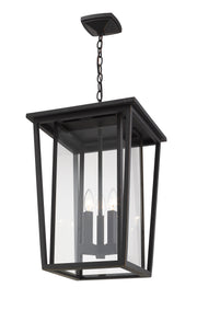 Seoul 3 Light 14" Outdoor Chain Mount Ceiling Fixture in Oil Rubbed Bronze