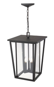 Seoul 3 Light 14" Outdoor Chain Mount Ceiling Fixture in Oil Rubbed Bronze
