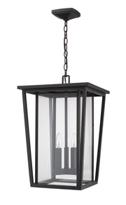 Seoul 3 Light 14" Outdoor Chain Mount Ceiling Fixture in Oil Rubbed Bronze