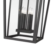 Seoul 4 Light 18" Outdoor Chain Mount Ceiling Fixture in Black