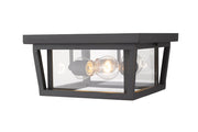 Seoul 3 Light 12" Outdoor Flush Mount in Oil Rubbed Bronze