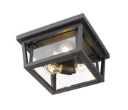 Seoul 3 Light 12" Outdoor Flush Mount in Oil Rubbed Bronze