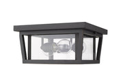 Seoul 3 Light 12" Outdoor Flush Mount in Oil Rubbed Bronze