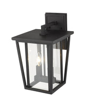 Seoul 2 Light 9.25" Outdoor Wall Light in Black
