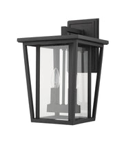 Seoul 2 Light 9.25" Outdoor Wall Light in Black