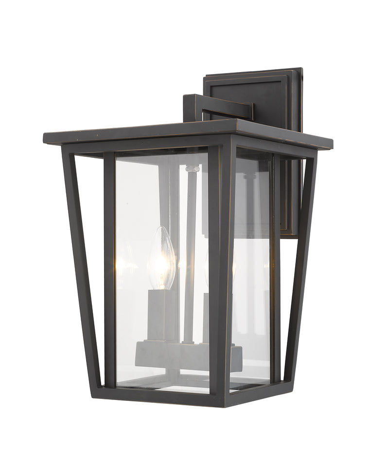 Seoul 2 Light 9.25" Outdoor Wall Light in Oil Rubbed Bronze