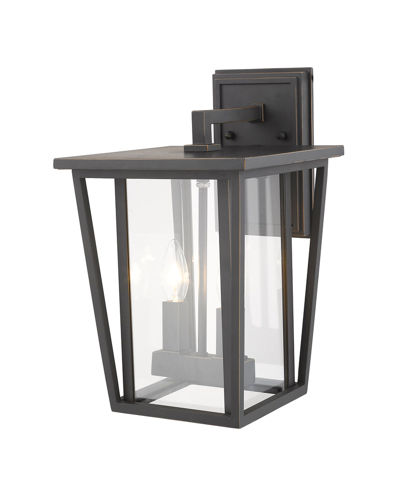 Seoul 2 Light 9.25" Outdoor Wall Light in Oil Rubbed Bronze