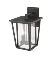 Seoul 2 Light 9.25" Outdoor Wall Light in Oil Rubbed Bronze