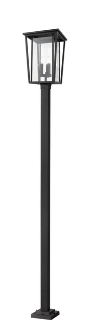 Seoul 3 Light 14" Outdoor Post Mount Fixture in Black, 96" Square Post