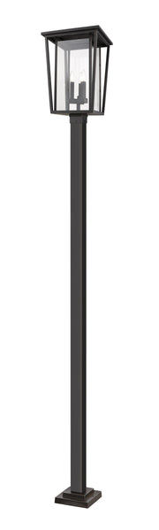 Seoul 3 Light 14" Outdoor Post Mount Fixture in Oil Rubbed Bronze, 96" Square Post