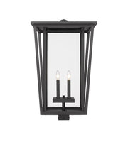 Seoul 4 Light 18" Outdoor Post Mount Fixture in Black, Post Top Only, Square Fitter