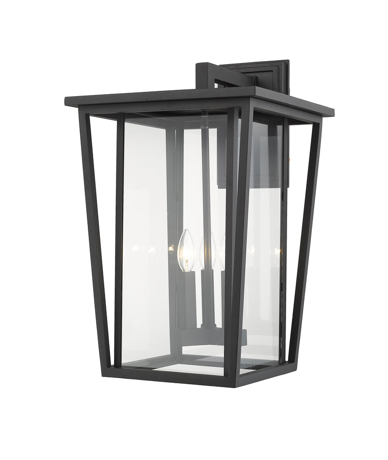Seoul 3 Light 14" Outdoor Wall Light in Black