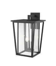 Seoul 3 Light 14" Outdoor Wall Light in Black