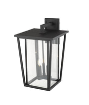 Seoul 3 Light 14" Outdoor Wall Light in Black