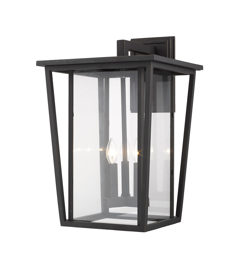 Seoul 3 Light 14" Outdoor Wall Light in Oil Rubbed Bronze