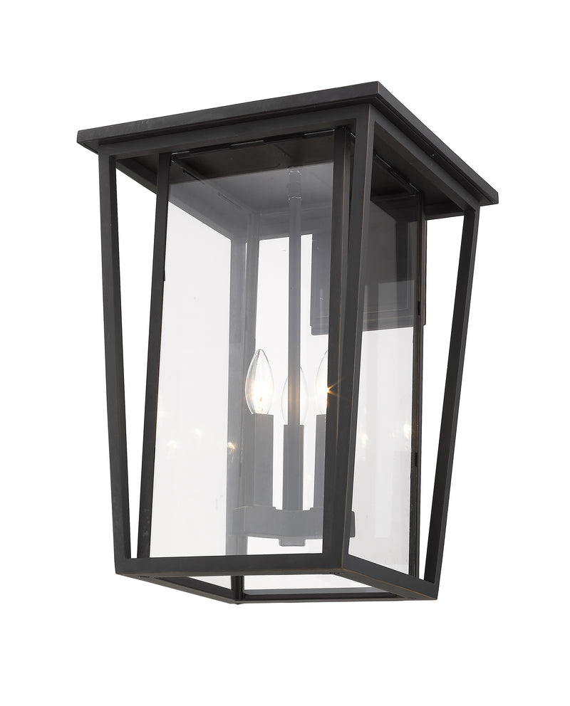 Seoul 3 Light 14" Outdoor Wall Light in Oil Rubbed Bronze